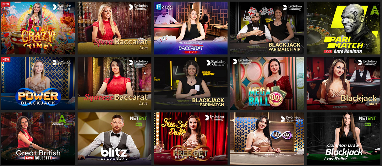 Live dealers in PariMatch Casino.